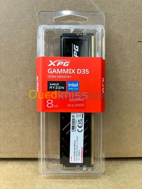 RAM ADATA XPG GAMMIX D35 - DESKTOP - NON RGB - 8GB DDR4 - 3200 MHZ - PC4- 25600 - CL16-20-20 - BLACK