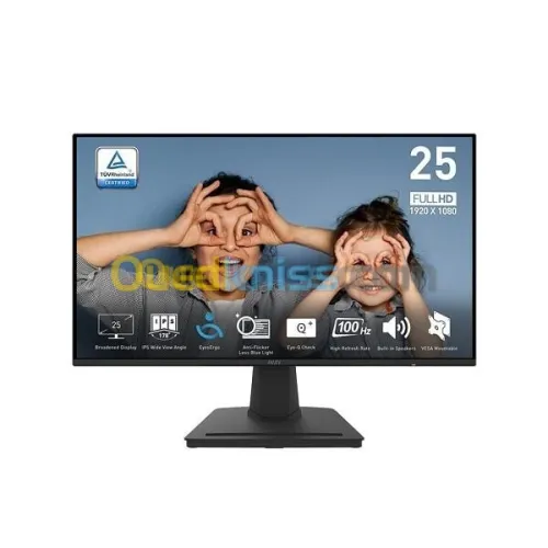 ECRAN MSI PRO MP252 - 25 FULL HD - DALL IPS - 100HZ -1MS - HDMIDP - ROTATIF - VESA - BLACK