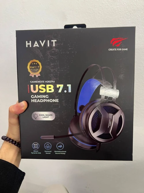 HAVIT H2027U - CASQUE GAMING FILAIRE USB 7.1 - HAUT-PARLEURS 50MM - SON SURROUND - MICROPHONE FLEXIBLE - RGB - BLACK