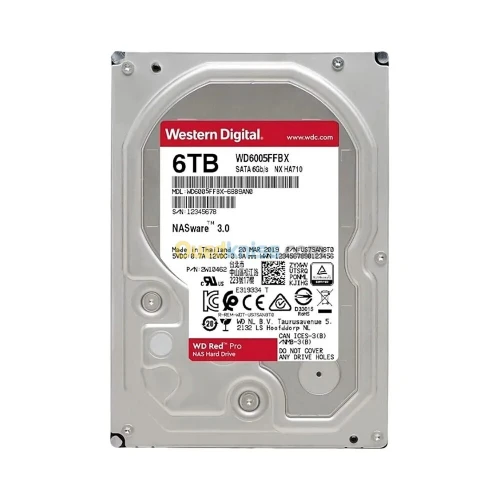 WD RED PRO NAS WARE 6TB - DISQUE DUR HDD 3.5" - 7200 RPM - SATA 6 GB/S - 256MB CACHE - WD6005FFBX