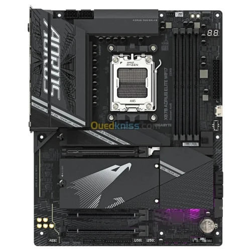 GIGABYTE X870 AORUS ELITE WIFI7 - CARTE MÈRE ATX - SOCKET AMD AM5 - 4x DDR5 - M.2 PCIe 5.0 - BLACK
