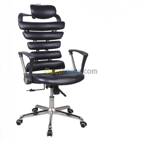 CHAISE OPÉRATEUR 295 - ERGONOMIQUE - DOSSIER SEGMENTÉ - APPUI-TÊTE RÉGLABLE- BASE CHROMÉE - NOIR 