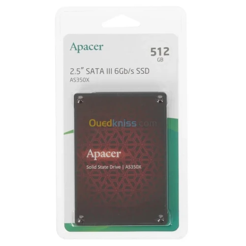 APACER AS350X 2.5" SATA III 6GB/S - DISQUE DUR SSD 512GO - 2.5 POUCES - ULTRA SILENCIEUX - PC / LAPTOP - BLACK