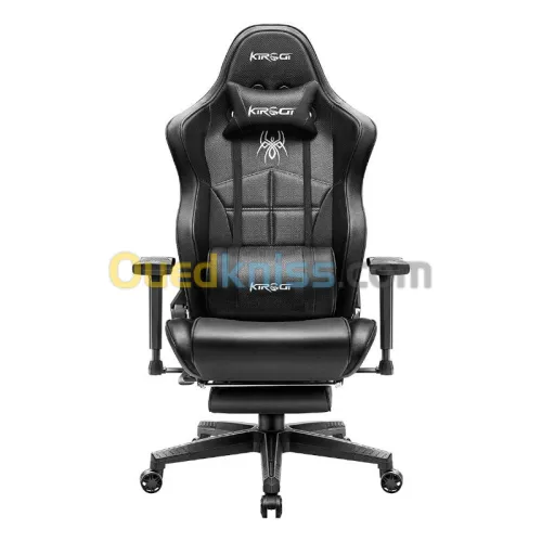 KIROGI SIÉGE GAMING 2076 XL - ACCOUDOIR 5D - REPOSE-PIEDS - ROTATION À 360 - ERGONOMIQUE - NOIR