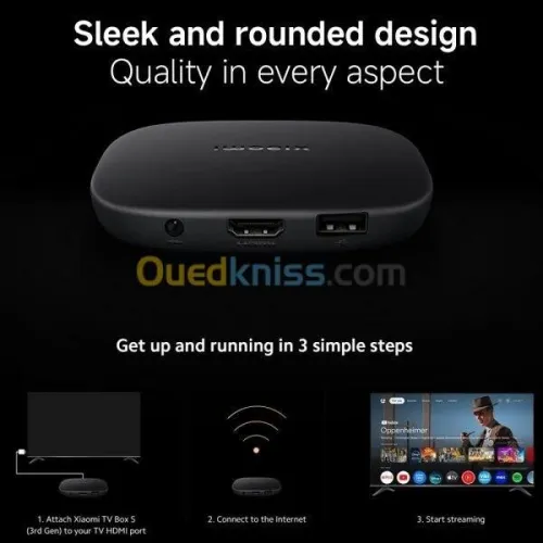 XIAOMI TV BOX S 3RD GEN 4K - GOOGLE TV - 32GO - 2Go - WI-FI 6 - HDMI 2.1 - BLUETOOTH 5.2 - NOIR