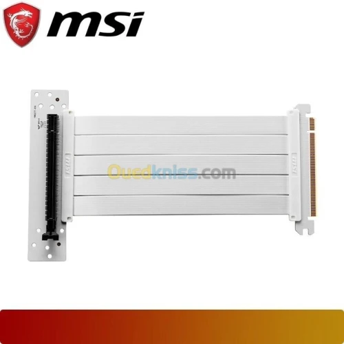 MSI MPG RISER CABLE - PCI EXPRESS 4.0 X16 - 180 MM - TWINAX - PERFORMANCE OPTIMALE - BLACK & WHITE 