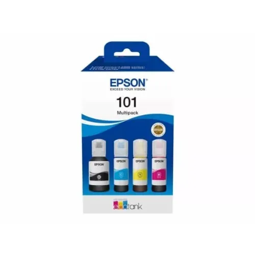 BOUTEILLES D'ENCRE EPSON 101 ECOTANK - BLACK - CYAN - MAGENTA - YELLOW - ORIGINALE