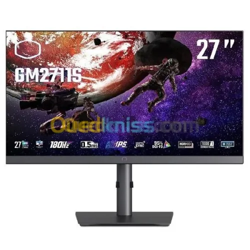 ECRAN COOLER MASTER GM2711S - 27 2K QHD - ULTRA IPS - 180HZ - 0.5MS - ADAPTIVE SYNC - HDMI -DP 