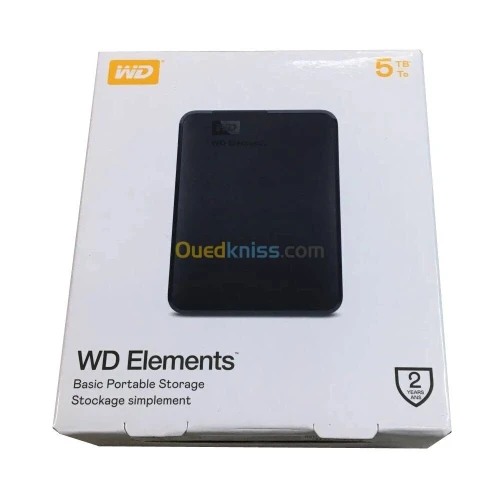 WD ELEMENTS PORTABLE 5TO HDD - DISQUE DUR EXTERNE 2.5" PORTABLE - USB 3.0 - NOIR - BLACK