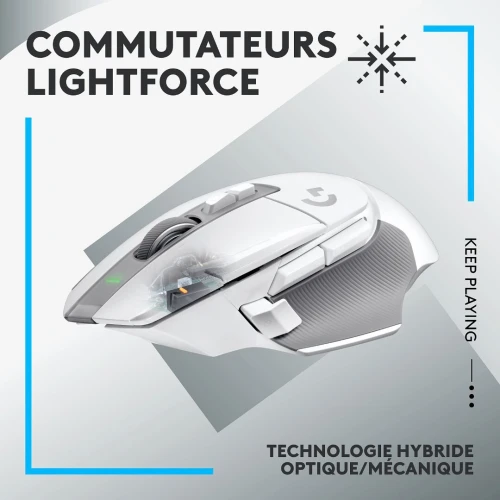 LOGITECH G502X SOURIS LIGHT SPEED - SANS FIL - GAMING - PC ou Mac - DROITIER 25000 DPI - WHITE