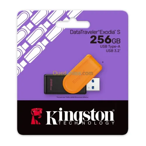 KINGSTON DATATRAVELER EXODIA S 256GB - FLASH DISQUE 256GB - USB TYPE-A 3.2 - TRANSFERT RAPIDE - BLACK