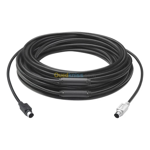  CABLE D'EXTENSION LOGITECH GROUP 15M - MINI-DIN 6 BROCHES - SYSTÈME GROUP - FFC CLASSE - ROHS -NOIR