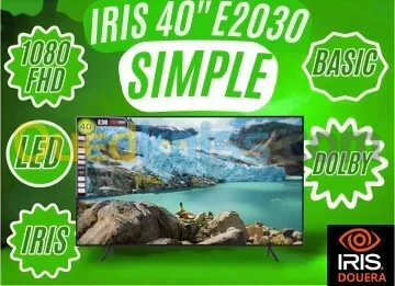 TV IRIS E2030 40" POUCES - LED HD BASIC - FLICKER FREE - DOLBY AUDIO- 16:9 60HZ - HDMI / USB -BLACK