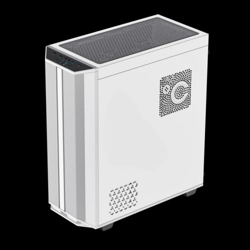BOITIER GAMING GAMEMAX PRECISION 2 ARGB WHITE MID TOWER ACIER 0.8MM PANNEAU SUPERIEUR AMOVIBLE VERRE TREMPE 2X USB 2.0 HD AUDIO