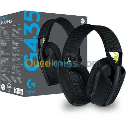 LOGITECH G435 LIGHTSPEED - CASQUE GAMER SANS FIL - BLUETOOTH - ULTRA-LÉGER - MICRO INTÉGRÉ - BLACK