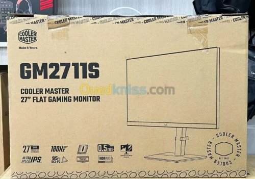 ECRAN COOLER MASTER GM2711S - 27 2K QHD - ULTRA IPS - 180HZ - 0.5MS - ADAPTIVE SYNC - HDMI -DP 