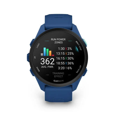 GARMIN FORERUNNER 70 - SMARTWATCH CONNECTÉE - 43MM GPS - 1,2 POUCE AMOLED TACTILE - ETANCHE 5ATM - ANDROID & IOS - BLACK & BLEU