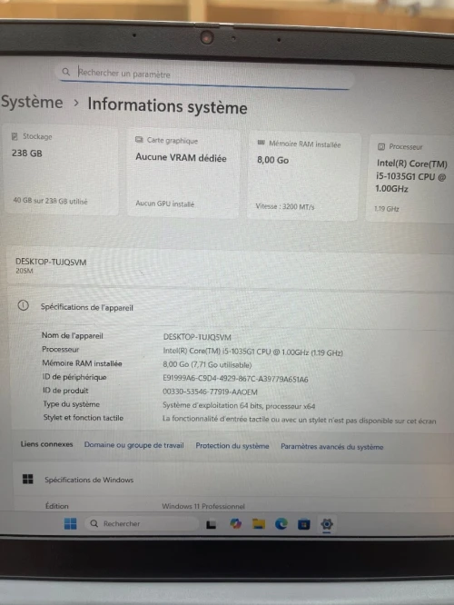 Lenovo Thinkbook 15 i5-1035G1 8gb 256ssd