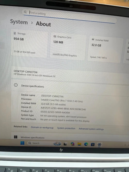 Hp elitebook 1040 G11 Ultra 7 155H 32gb 1tb
