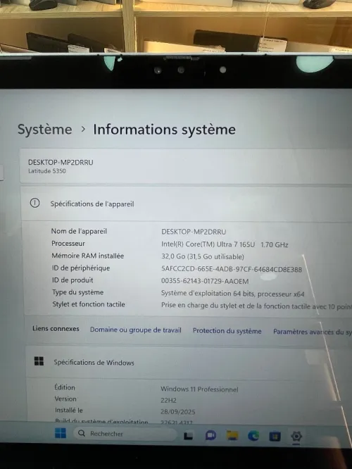 Dell latitude 5350 360 tactile Ultra 7 165U 32gb 256ssd