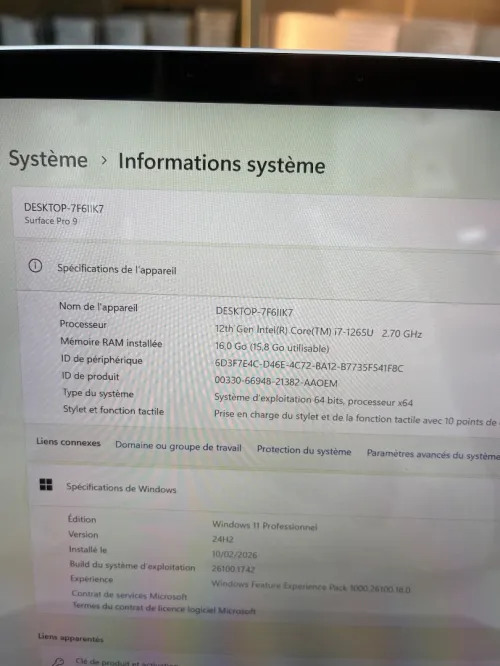 Surface Pro 9 i7-1265U 16gb 256