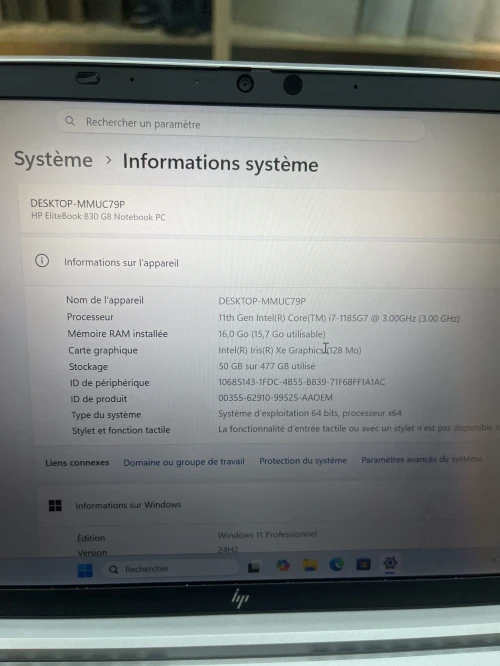 HP élitebook 830 G8 i7-1185G7 16gb 512 ssd