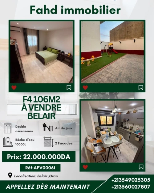 Vente Appartement F4 Oran Oran