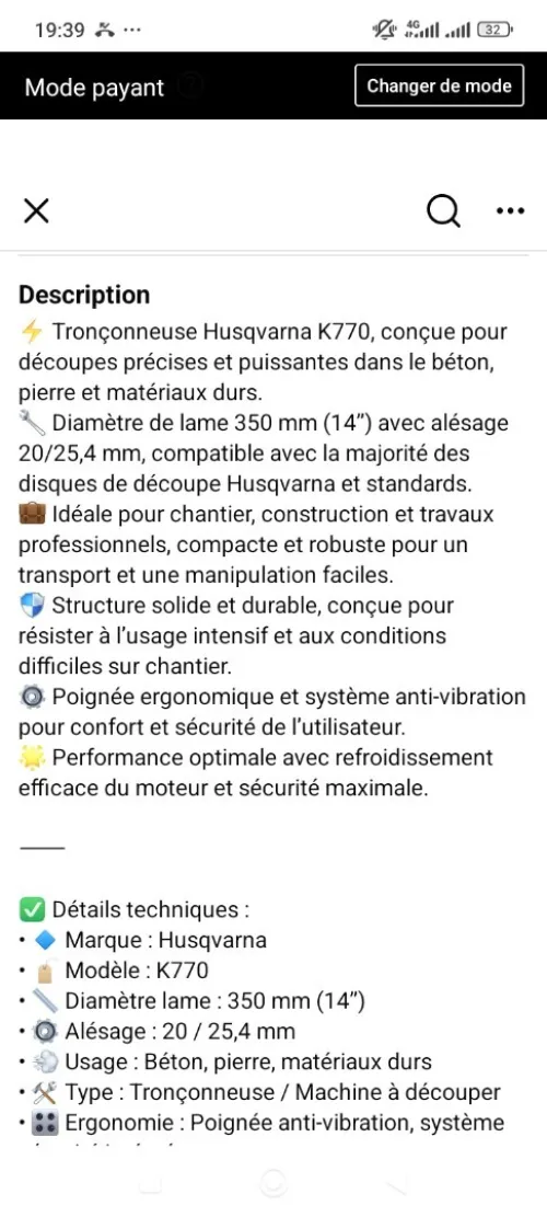 Découpeuse thermique k770