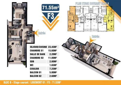 Vente Appartement Studio F2 F3 Tizi Ouzou Tigzirt
