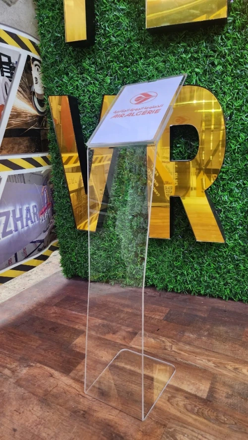 Porte affiche A4 avec pied plexi transparent