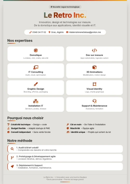 Services informatiques, domotique, création digitale