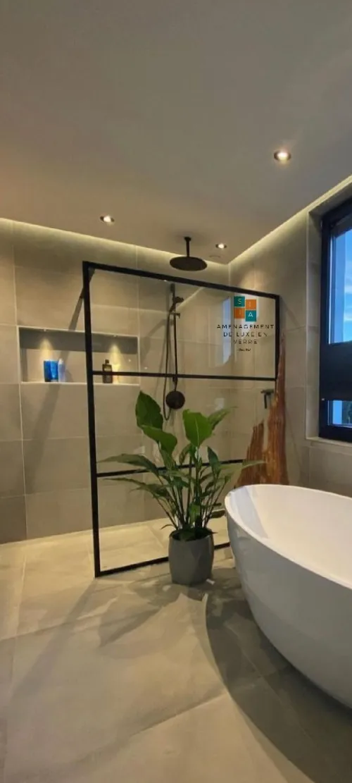 Cabinet de douche/séparation (salon, cuisine, balcon) en verre "Sila lux"