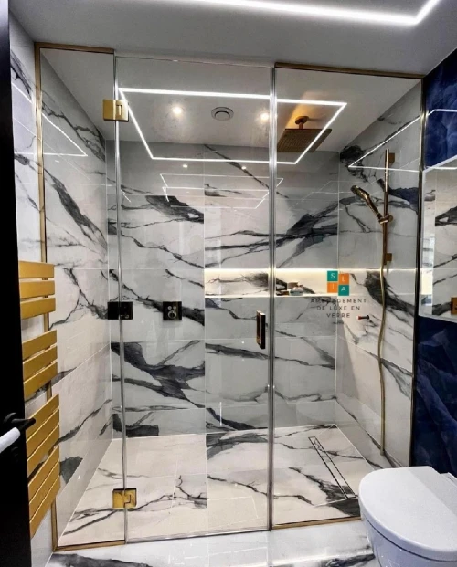Cabinet de douche/séparation (salon, cuisine, balcon) en verre "Sila lux"