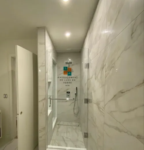 Cabinet de douche/séparation (salon, cuisine, balcon) en verre "Sila lux"