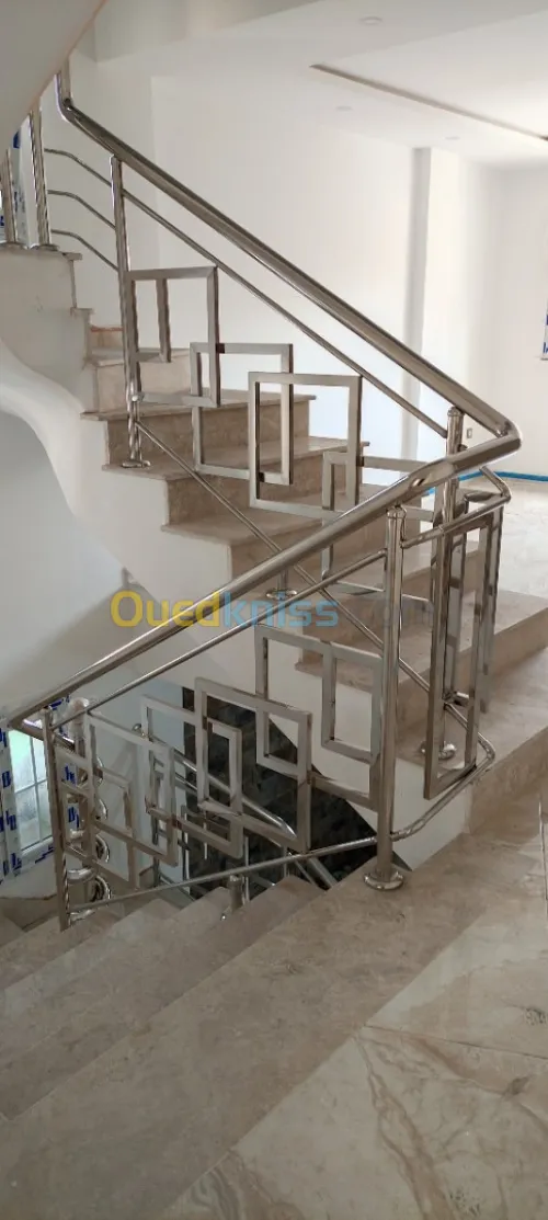 Rampe d'escalier en inox 