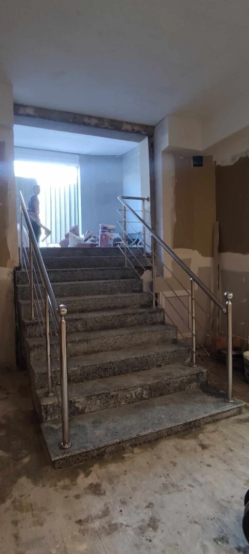 Rampe d'escalier en inox