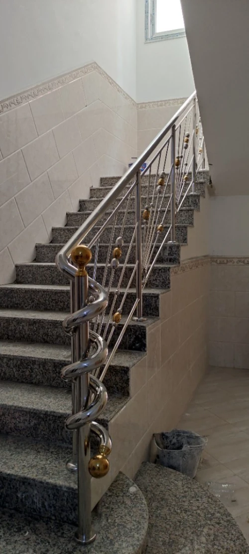 Rampe d'escalier en inox 
