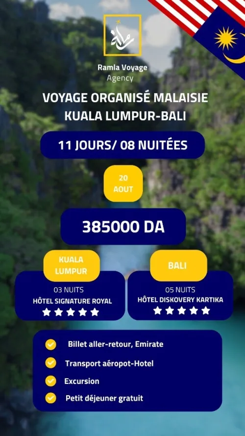 Voyage Organisé Malaisie Kuala Lampur Bali 