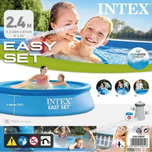 Piscine autoportante Easy Set 244x61cm avec Pompe De filtration | Intex