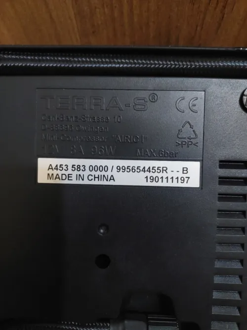 Mini compresseur TERRA-S 12v 6Bar (Original - Kaba)