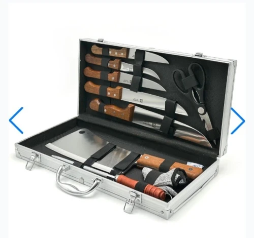 Coffret de couteaux professionnel 9PCS avec valise en aluminium