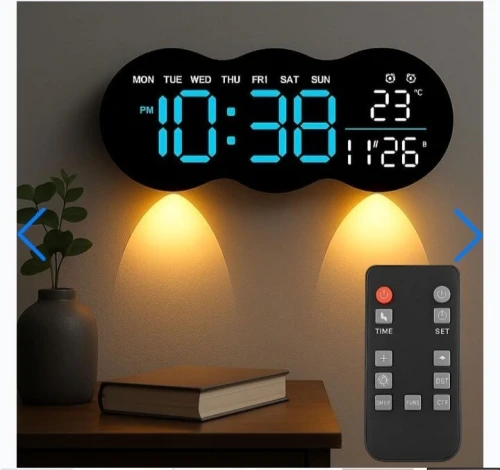 Horloge murale numérique LED YX-2808 avec télécommande