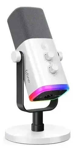 Fifine AM8 Dynamic Microphone STREAMING / PODCAST / GAMING - WINDOWS / MAC / PS4 / PS5 - RGB - WHITE - BLACK