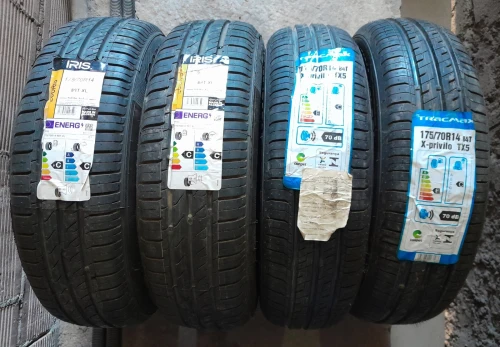 2 pneus IRIS et 2 pneus Tracmax 175/70 R14