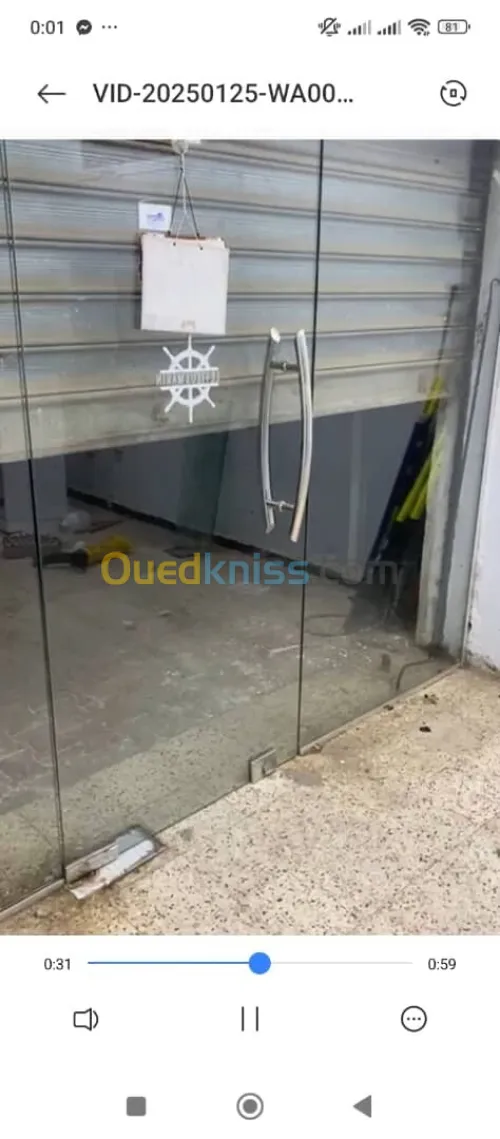كنطوار زجاجي بلاكاس للمتاجر جديد avec 2 vitrine 