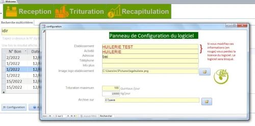 logiciel pour huilerie