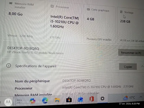 HP zbook furylife 15 G7