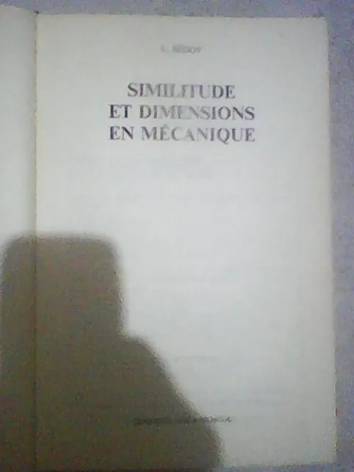 Similitude Et Dimensions En Mécanique 