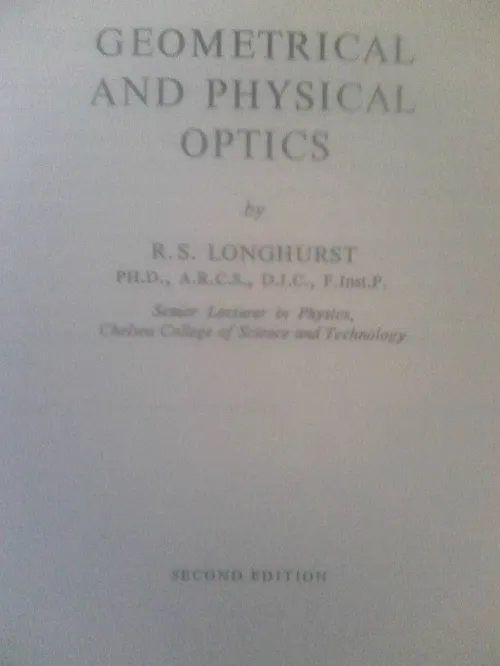 LIVRES SUR L’OPTIQUE