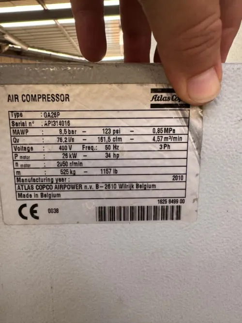 Compresseur a vis Atlas Copco GA 26